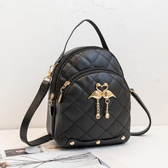 Argyle Pattern Mini Zipper Backpack Women's Bags
