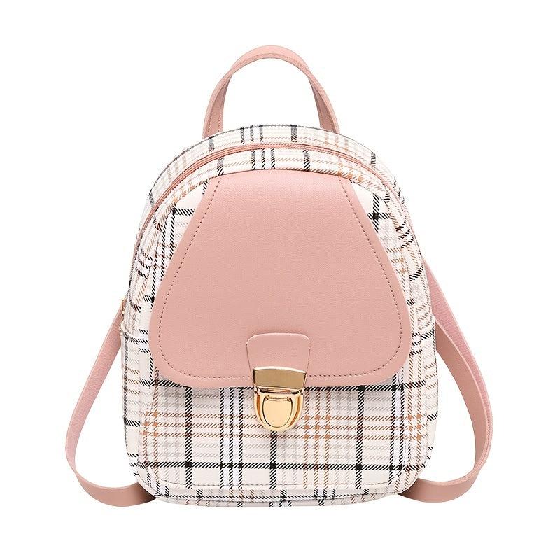 Colorblock Mini Backpack Women's Faux Leather Daily Work Backpack
