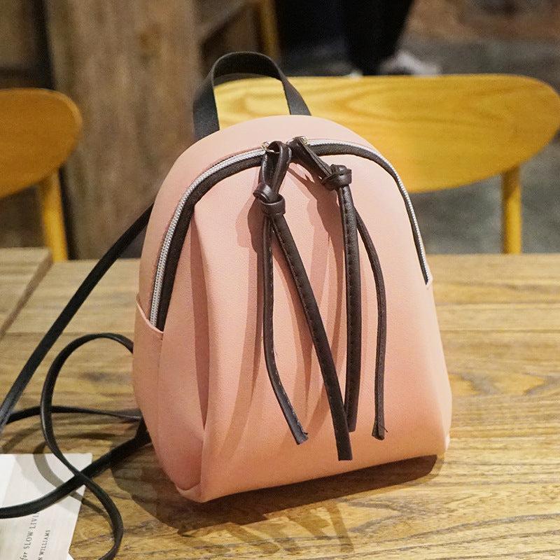 Stylish Mini Pink Backpack with Knot Detail
