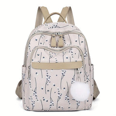 Flower Print Backpack For Women Small Travel School Bag Casual Bookbag