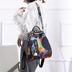 Colorful Convertible Backpack Purse Stylish Two way Daypack Women's Casual Shoul