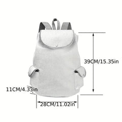 Cartoon Tower Print Drawstring Large Capacity Backpack