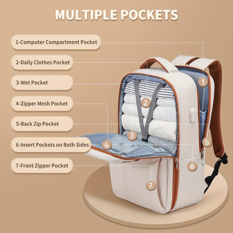 Large Capacity Minimalist Travel Backpack All Match Zipper Luggage Daypack