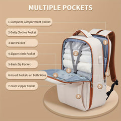 Large Capacity Minimalist Travel Backpack All Match Zipper Luggage Daypack