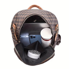 Retro Argyle Printed Backpack Purse Classic Style Two way Shoulder Bag