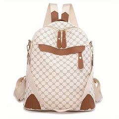 Retro Argyle Printed Backpack Purse Classic Style Two way Shoulder Bag