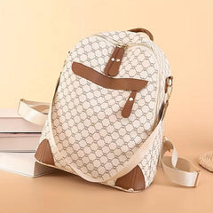 Retro Argyle Printed Backpack Purse Classic Style Two way Shoulder Bag