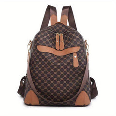 Retro Argyle Printed Backpack Purse Classic Style Two way Shoulder Bag