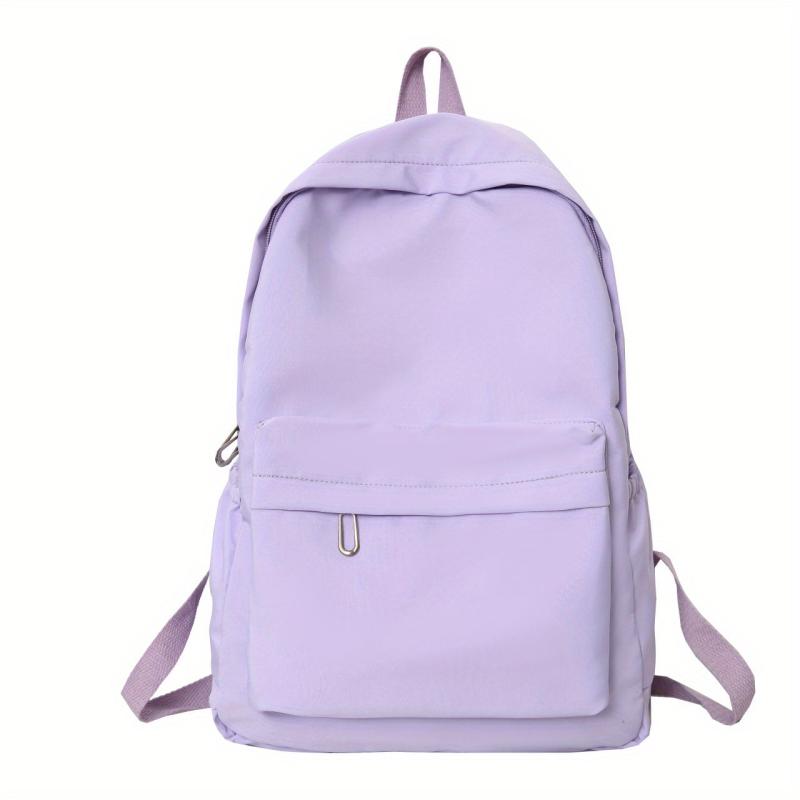 Preppy Style Backpack Casual Nylon School Bag Solid Travel Bookbag