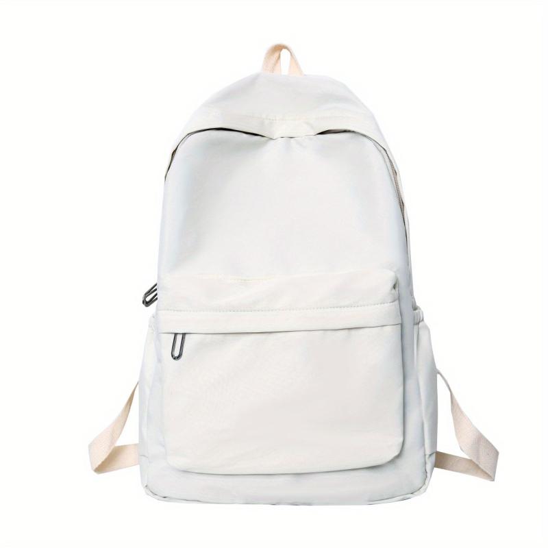 Preppy Style Backpack Casual Nylon School Bag Solid Travel Bookbag