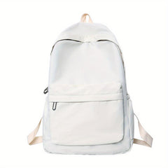 Preppy Style Backpack Casual Nylon School Bag Solid Travel Bookbag