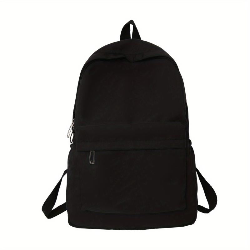 Preppy Style Backpack Casual Nylon School Bag Solid Travel Bookbag