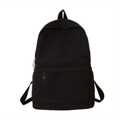 Preppy Style Backpack Casual Nylon School Bag Solid Travel Bookbag