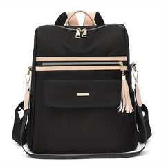 Oxford Cloth Laptop Backpack with Tassel Decor