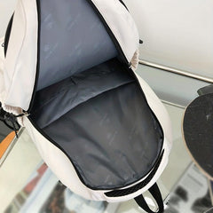 Nylon Zipper Backpack Large Capacity Rucksack Women's School Bag