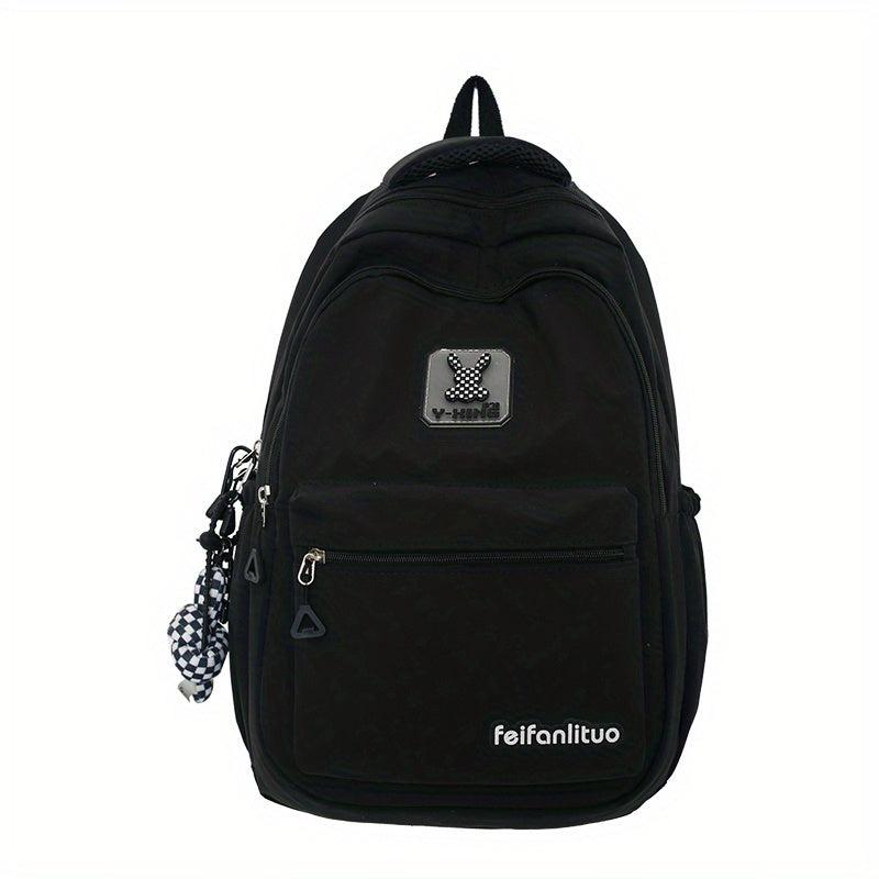 Nylon Zipper Backpack Large Capacity Rucksack Women's School Bag