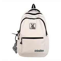 Nylon Zipper Backpack Large Capacity Rucksack Women's School Bag