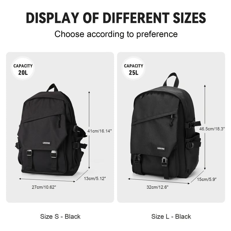 Casual Solid Preppy Backpack All Match Storage School Bag Travel Storage