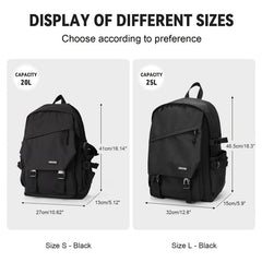 Casual Solid Preppy Backpack All Match Storage School Bag Travel Storage