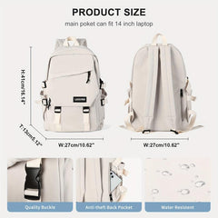 Casual Solid Preppy Backpack All Match Storage School Bag Travel Storage