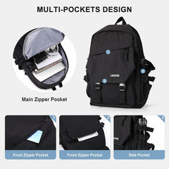 Casual Solid Preppy Backpack All Match Storage School Bag Travel Storage
