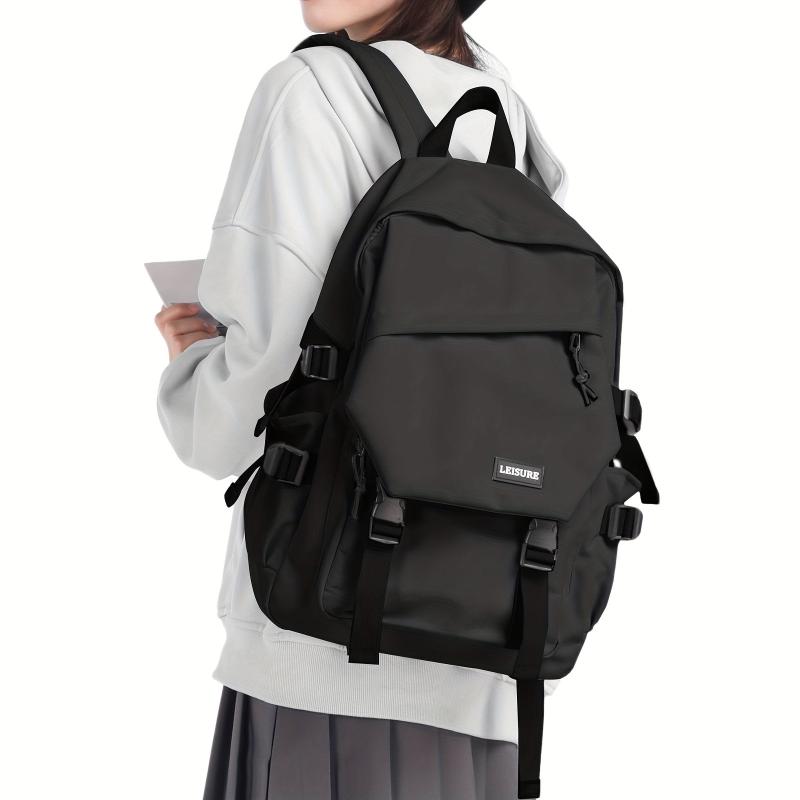 Casual Solid Preppy Backpack All Match Storage School Bag Travel Storage