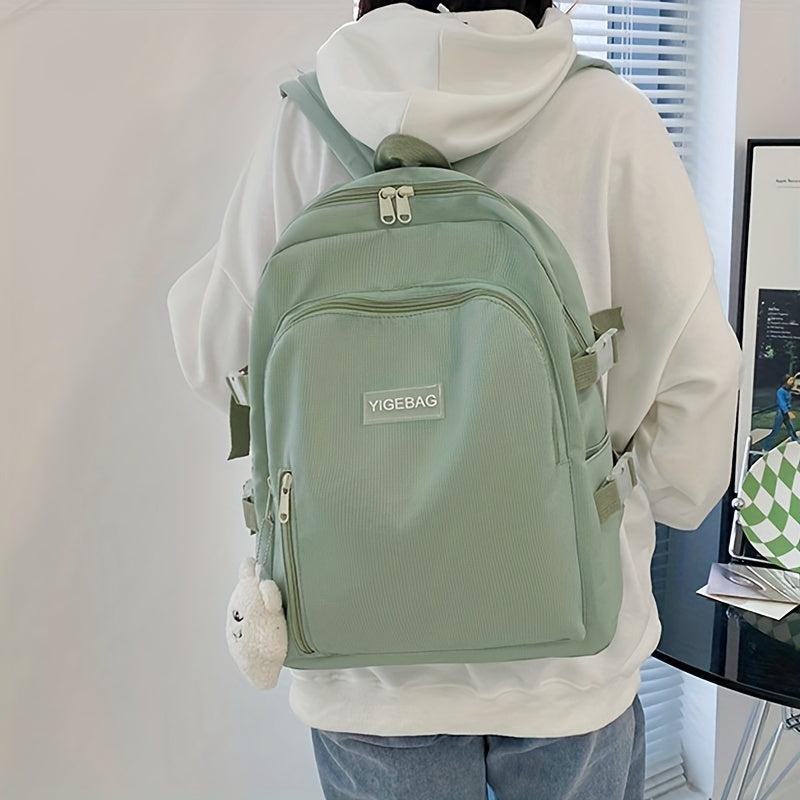 Large Capacity Canvas Backpack Durable Lightweight School Travel Bag