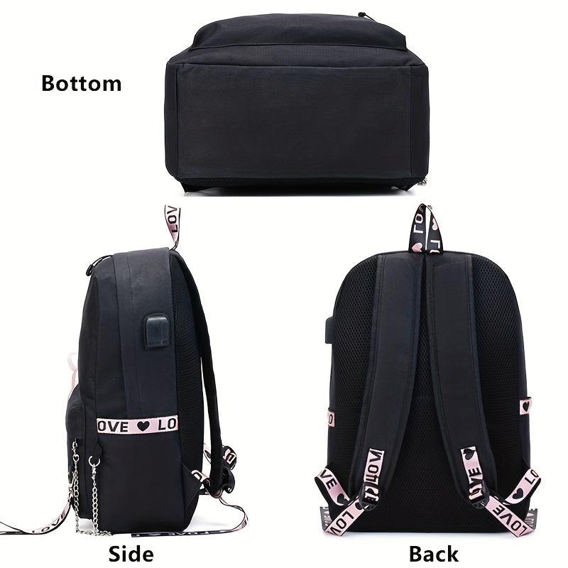 Y2K Bow Decor Travel Backpack Large Capacity