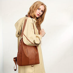 Vintage Solid Backpack All Match Travel Rucksack