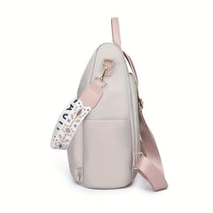 Floral Embroidered Backpack Lightweight Shoulder Bag Canvas