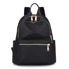 Preppy Style Solid Zipper Backpack with Adjustable Strap