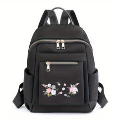 Cartoon Flower Print Backpack Anti Theft Nylon Travel Daypack