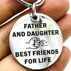 Father Daughter Stainless Steel Keyring Dad's Birthday Christmas Gift