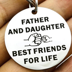 Father Daughter Stainless Steel Keyring Dad's Birthday Christmas Gift