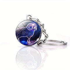 12 Constellations Time Gem Noctilucent Key Chain