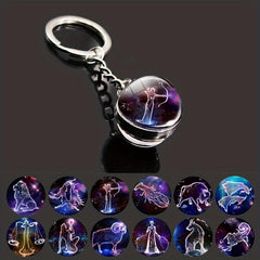 12 Constellations Time Gem Noctilucent Key Chain