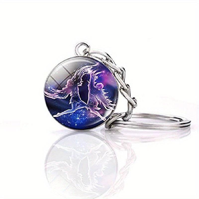 12 Constellations Time Gem Noctilucent Key Chain