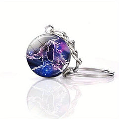 12 Constellations Time Gem Noctilucent Key Chain