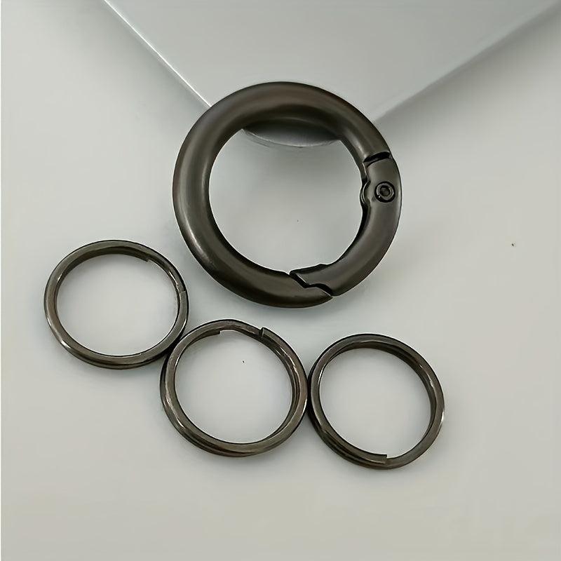 Metal Circle Ring Anti-drop Spring Buckle Key Ring Open Ring With Number Plate