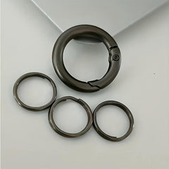 Metal Circle Ring Anti-drop Spring Buckle Key Ring Open Ring With Number Plate