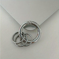 Metal Circle Ring Anti-drop Spring Buckle Key Ring Open Ring With Number Plate