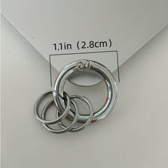 Metal Circle Ring Anti-drop Spring Buckle Key Ring Open Ring With Number Plate