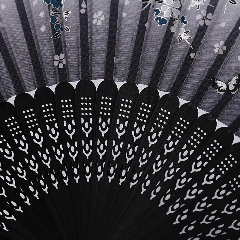 Vintage Style Bamboo Folding Fan Chinese Japanese Pattern Art Craft