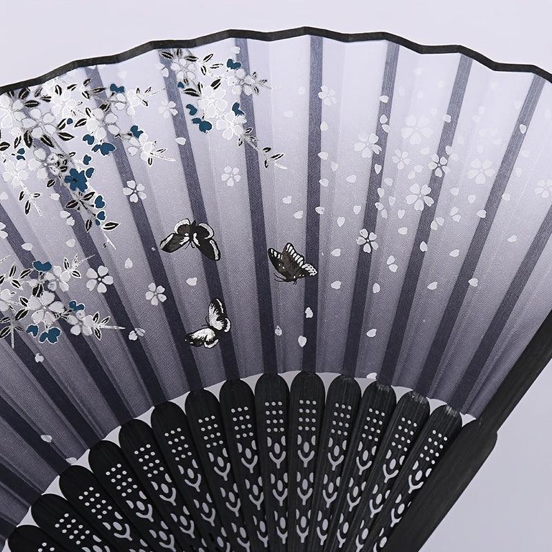 Vintage Style Bamboo Folding Fan Chinese Japanese Pattern Art Craft