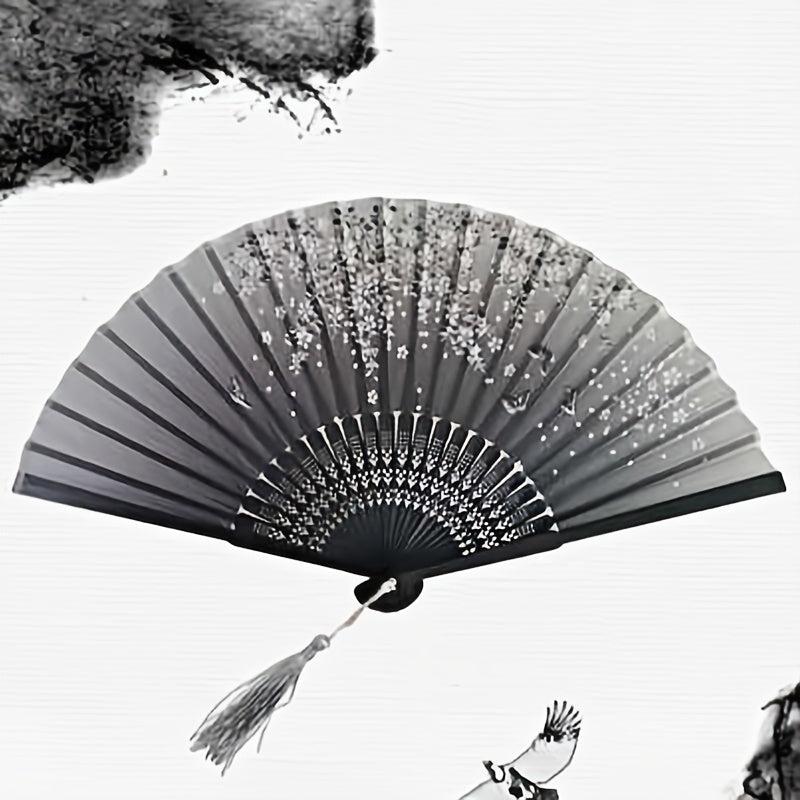 Vintage Style Bamboo Folding Fan Chinese Japanese Pattern Art Craft