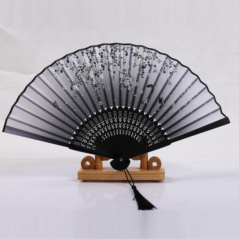 Vintage Style Bamboo Folding Fan Chinese Japanese Pattern Art Craft