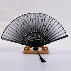 Vintage Style Bamboo Folding Fan Chinese Japanese Pattern Art Craft
