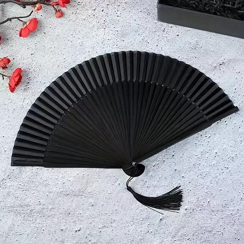 Bamboo Bone Short Fan Plain Green Dance Fan Single handed Opening And Closing