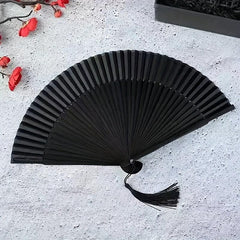 Bamboo Bone Short Fan Plain Green Dance Fan Single handed Opening And Closing