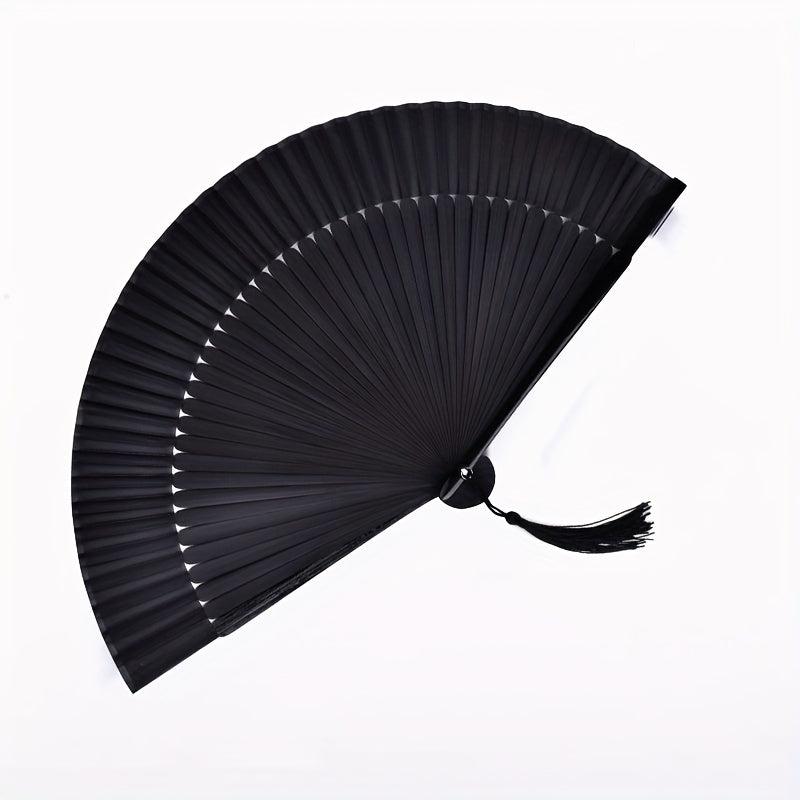 Bamboo Bone Short Fan Plain Green Dance Fan Single handed Opening And Closing